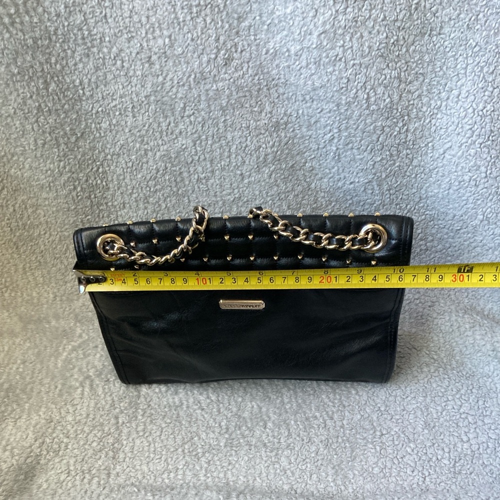Rebecca Minkoff Black Quilted Stud Shoulder Bag with Gold Chain - Picture 16 of 16